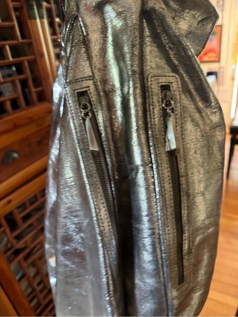 Metallic Silver Women’s Sling Bag